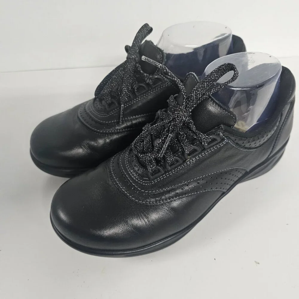 SAS Walk Easy Sneakers Black Comfort Athleisure Orthopedic 7.5